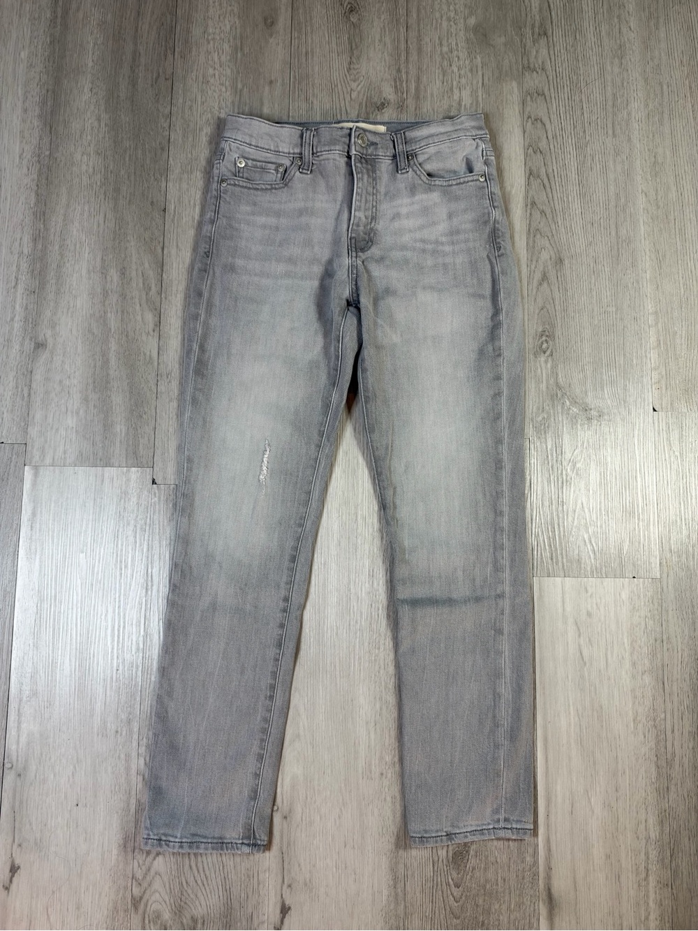 Gap 1969 Womens Gray Light Wash Stretch Mid Rise Best Girlfriend Jeans Size 25.